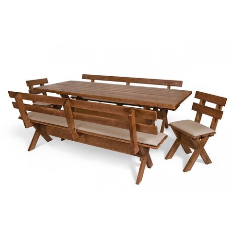 Conjunto Churrasco Estofado Creme Imbuia