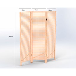 Biombo Decorativo 3 Folhas em Madeira Maciça Oliver Espresso Móveis - 6