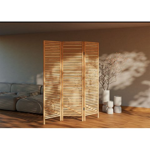 Biombo Decorativo 3 Folhas em Madeira Maciça Oliver Espresso Móveis