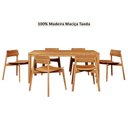 Ver imagem 4 de Mesa de Jantar 180cm 155nc com 6 Cadeiras 1557nc Nature Madeira Maciça Rústico Claro Finestra