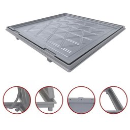 Tampa Casa Máquina Alumínio Rebaixo Invisível Cinza 80x80cm - 2