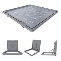 Tampa Casa Máquina Alumínio Rebaixo Invisível Cinza 80x80cm - 1