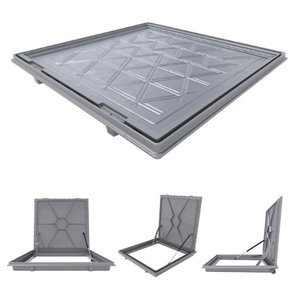 Tampa Casa Máquina Alumínio Rebaixo Invisível Cinza 80x80cm