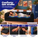 Ver imagem 6 de Sofá Cama Cotton 1,50m Xpand Tech Tecido Velourê Preto Cama Inbox