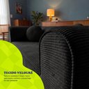 Ver imagem 5 de Sofá Cama Cotton 1,50m Xpand Tech Tecido Velourê Preto Cama Inbox