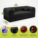 Ver imagem 3 de Sofá Cama Cotton 1,50m Xpand Tech Tecido Velourê Preto Cama Inbox