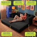 Ver imagem 4 de Sofá Cama Cotton 1,50m Xpand Tech Tecido Velourê Preto Cama Inbox