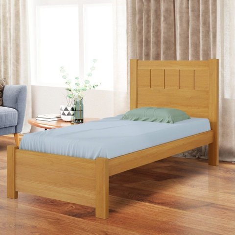 Cama Solteiro Premium Plus 100% MDF Marrom/Cinamomo