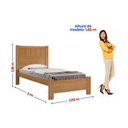 Ver imagem 3 de Cama Solteiro Premium Plus 100% MDF Marrom/Cinamomo