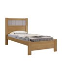 Ver imagem 2 de Cama Solteiro Premium Plus 100% MDF Marrom/Cinamomo/Off White