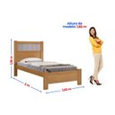 Ver imagem 3 de Cama Solteiro Premium Plus 100% MDF Marrom/Cinamomo/Off White