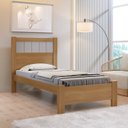 Ver imagem 1 de Cama Solteiro Premium Plus 100% MDF Marrom/Cinamomo/Off White