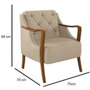 Ver imagem 3 de Kit Namoradeira 135cm e 2 Poltronas Decorativas Capitonê Lapa M22 Pu Bege - Mpozenato