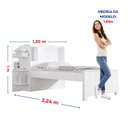 Ver imagem 4 de Cama Solteiro Milênio com Baú 100% MDF Espresso Móveis Branco