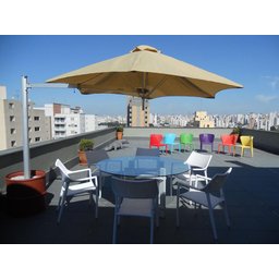 Ombrelone Lateral Caramelo - 2,00m de Diâmetro - em Alumínio - para Fixação no Piso - Persianet - 8