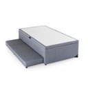 Ver imagem 2 de Base Box Baú Solteiro com Colchão Auxiliar 88x188x48cm Detroit Cinza Herval