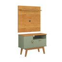 Ver imagem 2 de Rack + Painel Si 0.90m Estilo Retrô para Tv até 32'' Polegadas Cor Alecrim / Cinamomo