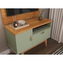 Ver imagem 3 de Rack + Painel Si 0.90m Estilo Retrô para Tv até 32'' Polegadas Cor Alecrim / Cinamomo