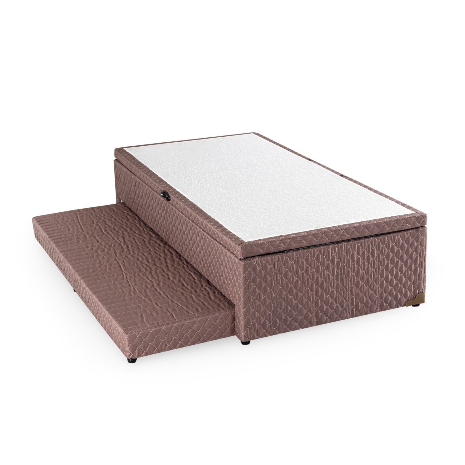 Base Box Baú Solteiro com Colchão Auxiliar 88x188x48cm Detroit - 2