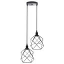 Ver imagem 1 de Lustre Pendente Aramado Duplo Cálice Preto Cabo Regulável Luminária Agp Ilumini Cálice Luxo-267700 P