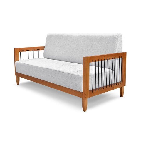Sofá Namoradeira Daia 2 Lugares Fixo 160cm Cinza Claro Linho Loja Sheep