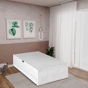 Ver imagem 1 de Base Box Baú Solteiro com Colchão Auxiliar 88x188x48cm Detroit Branco Herval