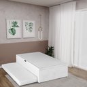 Ver imagem 2 de Base Box Baú Solteiro com Colchão Auxiliar 88x188x48cm Detroit Branco Herval