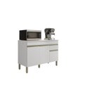 Ver imagem 3 de Balcão 3 Portas 1 Gaveta 120cm com Tampo Line Branco/Supremo