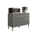 Ver imagem 3 de Balcão 3 Portas 1 Gaveta 120cm com Tampo Line Cinza/Gris