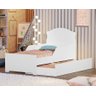 Mini Cama Infantil Juvenil Lívia Branca de Mdf com Cama Auxiliar Proteção Lateral - 1