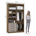 Ver imagem 3 de Guarda Roupa Modulado 134,50cm 4 Portas e 4 Gavetas Paris Luciane Móveis