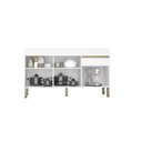 Ver imagem 7 de Balcão 3 Portas 1 Gaveta 150cm com Tampo Line Branco/Supremo