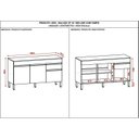 Ver imagem 4 de Balcão 3 Portas 1 Gaveta 150cm com Tampo Line
