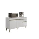 Ver imagem 2 de Balcão 3 Portas 1 Gaveta 150cm com Tampo Line Branco/Supremo