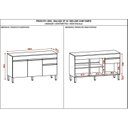 Ver imagem 3 de Balcão 3 Portas 1 Gaveta 150cm com Tampo Line Branco/Supremo