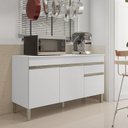 Ver imagem 1 de Balcão 3 Portas 1 Gaveta 150cm com Tampo Line Branco/Supremo