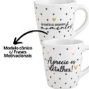 Ver imagem 7 de Kit 4 Xícaras Tipo Caneca Porcelana Prime 150ml Corações e Frases Preto e Dourado