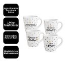 Ver imagem 5 de Kit 4 Xícaras Tipo Caneca Porcelana Prime 150ml Corações e Frases Preto e Dourado