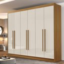 Ver imagem 1 de Guarda Roupa Casal Zeus 6 Portas 7 Gavetas em MDF Dobradiça Slow Móveis D Doro