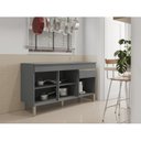 Ver imagem 2 de Balcão 3 Portas 1 Gaveta 150cm com Tampo Line Cinza/Gris