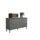 Ver imagem 3 de Balcão 3 Portas 1 Gaveta 150cm com Tampo Line Cinza/Gris