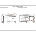 Ver imagem 4 de Balcão 3 Portas 1 Gaveta 150cm com Tampo Line Cinza/Gris