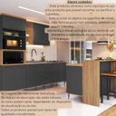 Ver mais imagens de Cozinha Modulada Completa 8 Peças com Cristaleira 15 Portas 2 Gavetas com Bancada Isabelle Cinza/Freijó/Grafite