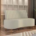 Ver imagem 2 de Sofá Chaise Living 2 Lugares 160cm para Sala Cayman K01 Veludo Bege - Lyam Decor