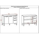 Ver imagem 3 de Balcão 120cm 3 Portas 2 Gavetas com Tampo Versalhes Branco/Supremo