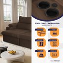 Ver imagem 4 de Sofá Retrátil Tesla 2,40m Usb e Porta Copo Suede