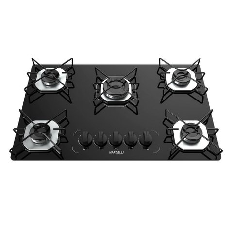Fogão Cooktop Nardelli Ori 5 Bocas Vidro Preto