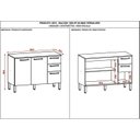 Ver imagem 3 de Balcão 120cm 3 Portas 2 Gavetas com Tampo Versalhes