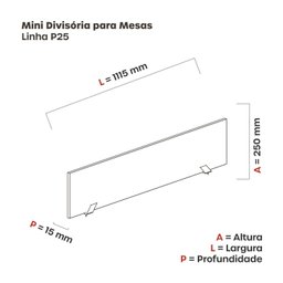 Mini Divisoria para Mesas de Escritório 115cm - 3