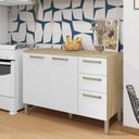 Ver imagem 1 de Balcão 120cm 3 Portas 2 Gavetas com Tampo Versalhes